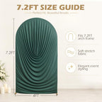 HANGING BULBS Hunter Green Waterfall-Draped Arch Backdrop Cover