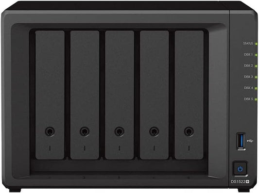 Synology DS1522+ NAS Server 32GB 20TB HDD 1TB NVMe SSD