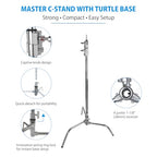 Kupo KS704611 Master C-Stand Kit: Turtle Base, Grip Arm