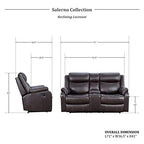 Lexicon 194840173595 Salerno Brown Reclining Loveseat
