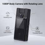 Diydeg 1080P Mini Wearable Body Camera with Rotating Lens