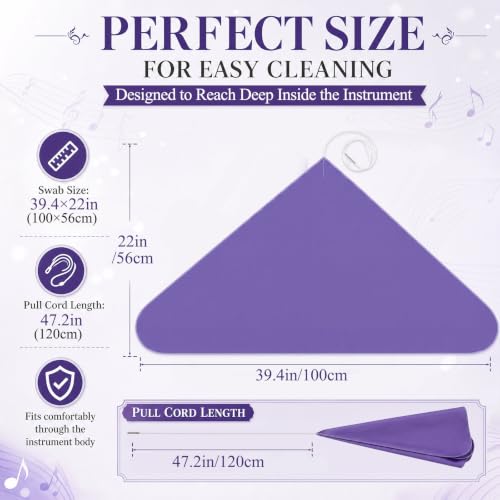 Yinder Silk Bass Clarinet Cleaning Swabs, 4-Pack Purple — main product image