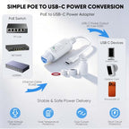 URELEGAN PoE to USB-C Power Converter, IP65 Weatherproof