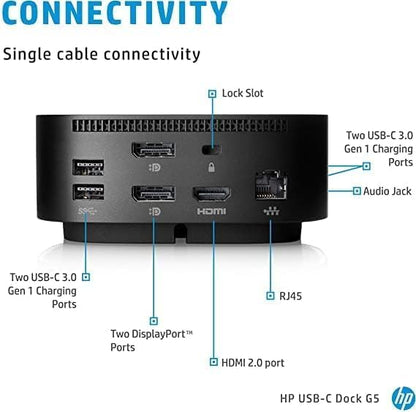 HP 26D32AA#ABL USB-C Dock G5 with Docztorm USB Hub
