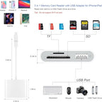Luooi 3-in-1 Lightning Card Reader for iPhone and iPad