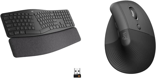 Logitech ERGO K860 Ergonomic Wireless Keyboard and Lift Mouse Combo