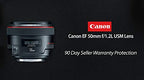 Canon 1257B002 EF 50mm f/1.2L USM Lens - Pro Filter - Renewed