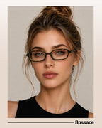 Bossace Rectangle Blue Light Glasses for Women, 2-Pack