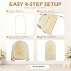 HANGING BULBS Beige Waterfall Draped Arch Backdrop Cover