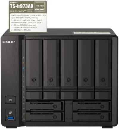 QNAP TS-h973AX-8G 9-Bay QuTS Hero NAS 10GbE
