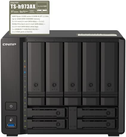 QNAP TS-h973AX-8G 9-Bay QuTS Hero NAS 10GbE