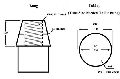 QSC 3/4-16 LH Threaded Weld In Bung