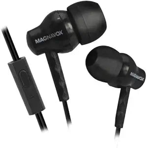 Magnavox MHP4851BK Black Wired Earbuds with Microphone