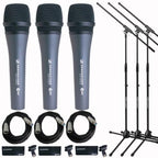 Sennheiser E8353PK Vocal Microphone 3-Pack with Stands & Cables