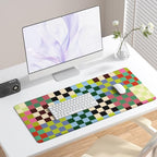 Niniubye Retro Checkered Desk Mat and Gaming Mouse Pad