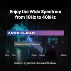 AZLA ARES Clear Hybrid In-Ear Gaming Earbuds with Mic