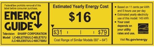 Sharp LC60LE857U 60-Inch 1080p 240Hz Smart LED 3D HDTV