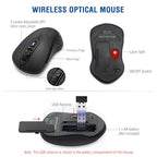 EDJO 2.4G Wireless Keyboard and Mouse Combo with Wrist Rest