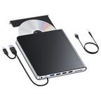 Fpbiagoq USB-C External DVD Drive with Card Reader and USB Hub