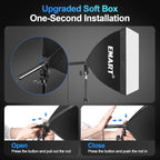 EMART 50W LED Softbox Lighting Kit with Boom Arm