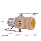 GE 54180 2-Outlet Socket Adapter with Pull Chain