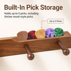 yinyess Solid Wood Guitar Wall Mount with Pick Holder