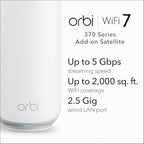 NETGEAR Orbi 370 WiFi 7 Mesh Add-on Satellite (RBE370)