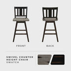 Lexicon D185602-24BKS2 Havre Swivel Barstool Set