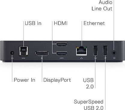 Dell D3100 USB 3.0 Docking Station Triple Display 4K