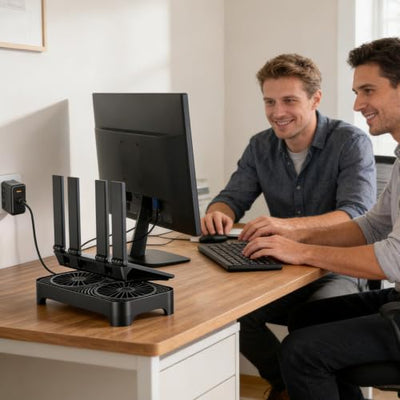 Generic WiFi Router Cooling Base with Anti-Slip Low-Noise Fan