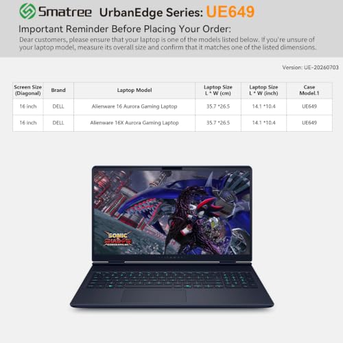 Smatree UrbanEdge Slim Sleeve Case for Alienware 16 — main product image