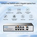 GALENAPIX 8-Port 24V Passive PoE Switch with Gigabit Uplinks