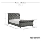 Lexicon 194840156680 Nairne Cal King Sleigh Bed - Dark Gray