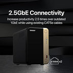 QNAP TS-264-8G-24W-US 2 Bay NAS with 4TB WD Red Plus RAID1