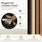 Amsleekey Teak Acoustic Wood Slat Wall Panels, 4 Pack