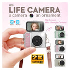 NKVADZBSFEP 2K Flip-Screen Mini Thumb Camcorder