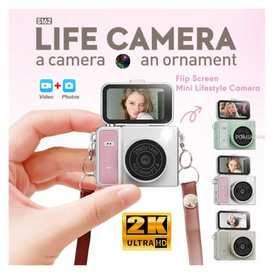 NKVADZBSFEP 2K Flip-Screen Mini Thumb Camcorder