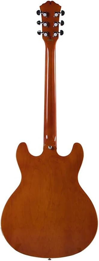 Monoprice 610924 Orange Semi-Hollow Body Electric Guitar