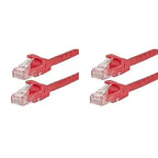 Monoprice 111388 Flexboot Cat5e 7ft Ethernet Cable Red (2-Pack)
