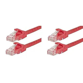 Monoprice 111388 Flexboot Cat5e 7ft Ethernet Cable Red (2-Pack)