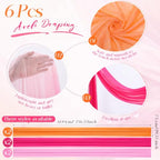 Tiangrid Pink Orange Sheer Chiffon Wedding Arch Draping Fabric