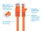 Monoprice 103422 Cat6 Ethernet Cable 2ft Orange