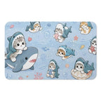 Jennirence Kawaii Cats Shark Costume Extended Mouse Pad