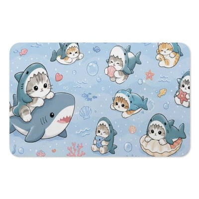 Jennirence Kawaii Cats Shark Costume Extended Mouse Pad