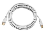 Monoprice 108617 10ft USB 2.0 A to B Gold Cable - White