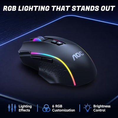 AOC GM401 Tri-Mode Wireless RGB Gaming Mouse