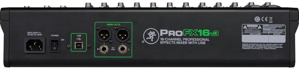 Mackie ProFX16v3 16-Channel Mixer Bundle with Bag & Cables
