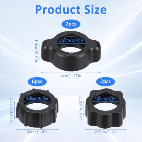 Shimmeroo 17mm Ball Mount Replacement Tightening Nuts, 10-Pack — main product image