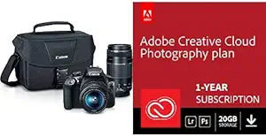 Canon EOS Rebel T6 Kit: 18-55mm & 75-300mm + Adobe Plan