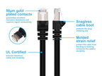 Monoprice 124400 Cat6A Ethernet Cable - 50ft STP 10G